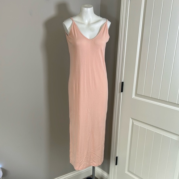 THE GREAT The Lace Slip Dress Rose Dust Deep Vneck Microdot Sz 1 US S NEW - Picture 3 of 12
